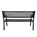 Záhradná kovová lavička – 120cm, čierna